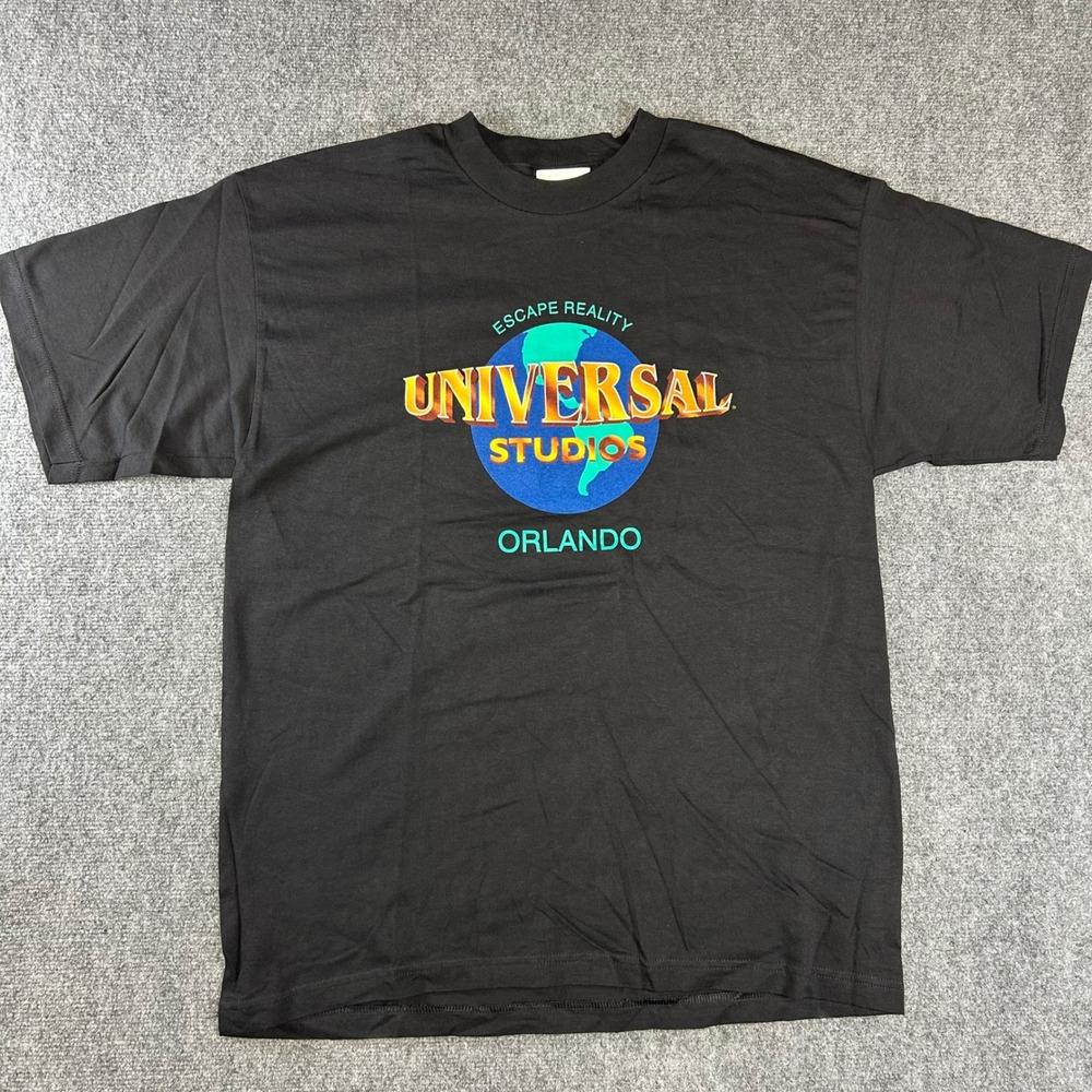 Universal Studios Orlando Escape Reality Globe Logo Black T-Shirt XL